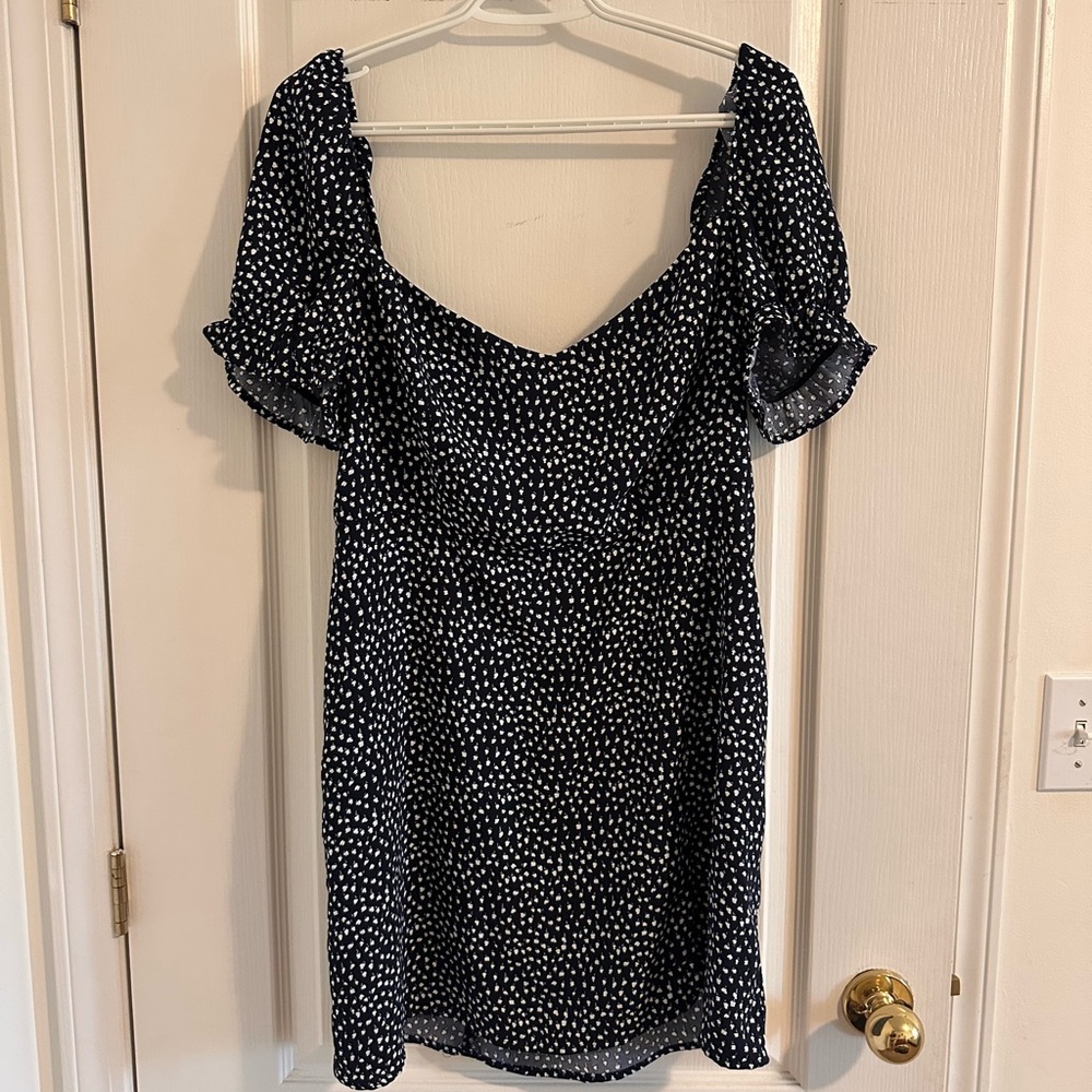Park & Fifth Navy Blue Mini Dress with White Dot Print